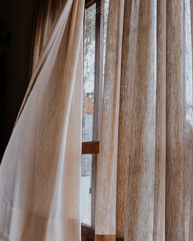 Cortina de linho — detalhe da trama